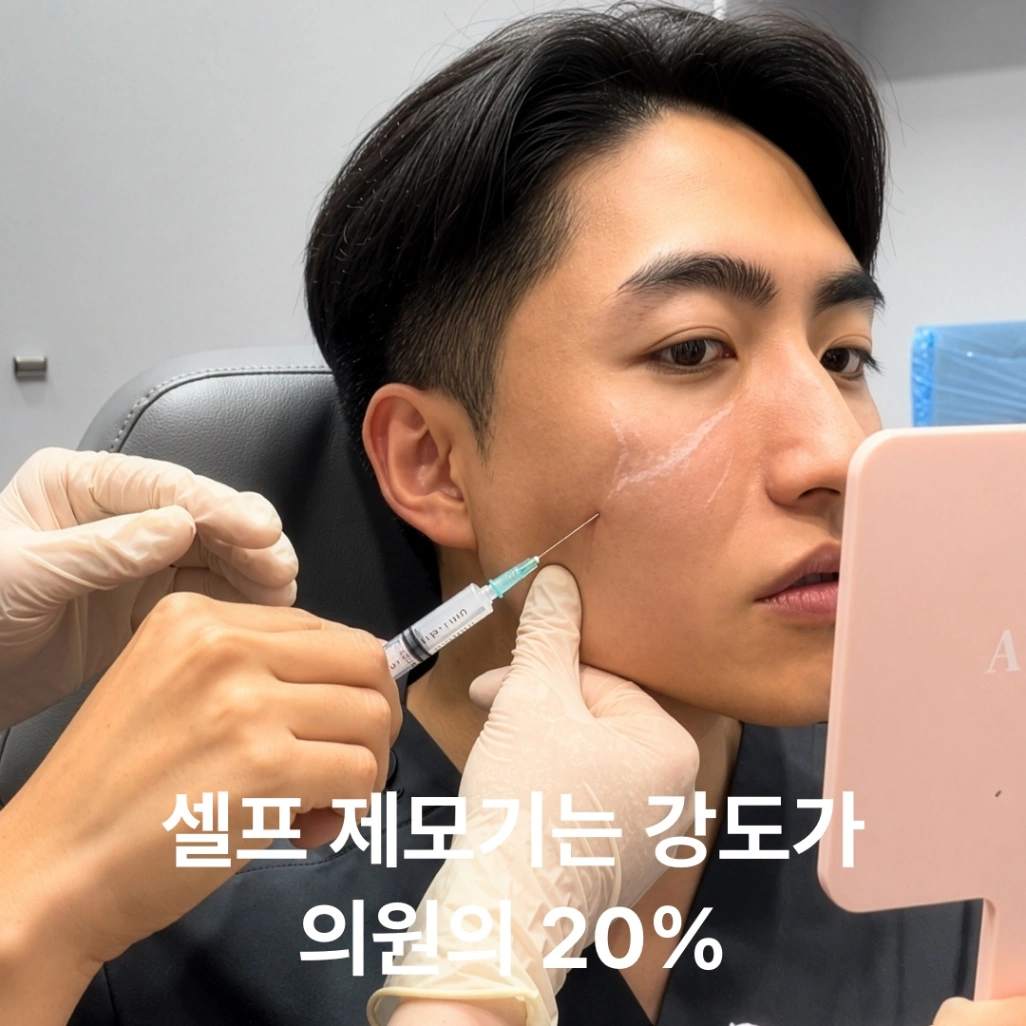 "가정용 제모기로 등털 지우려다 포기했습니다" — 의원 장비 출력의 20%가 가진 한계