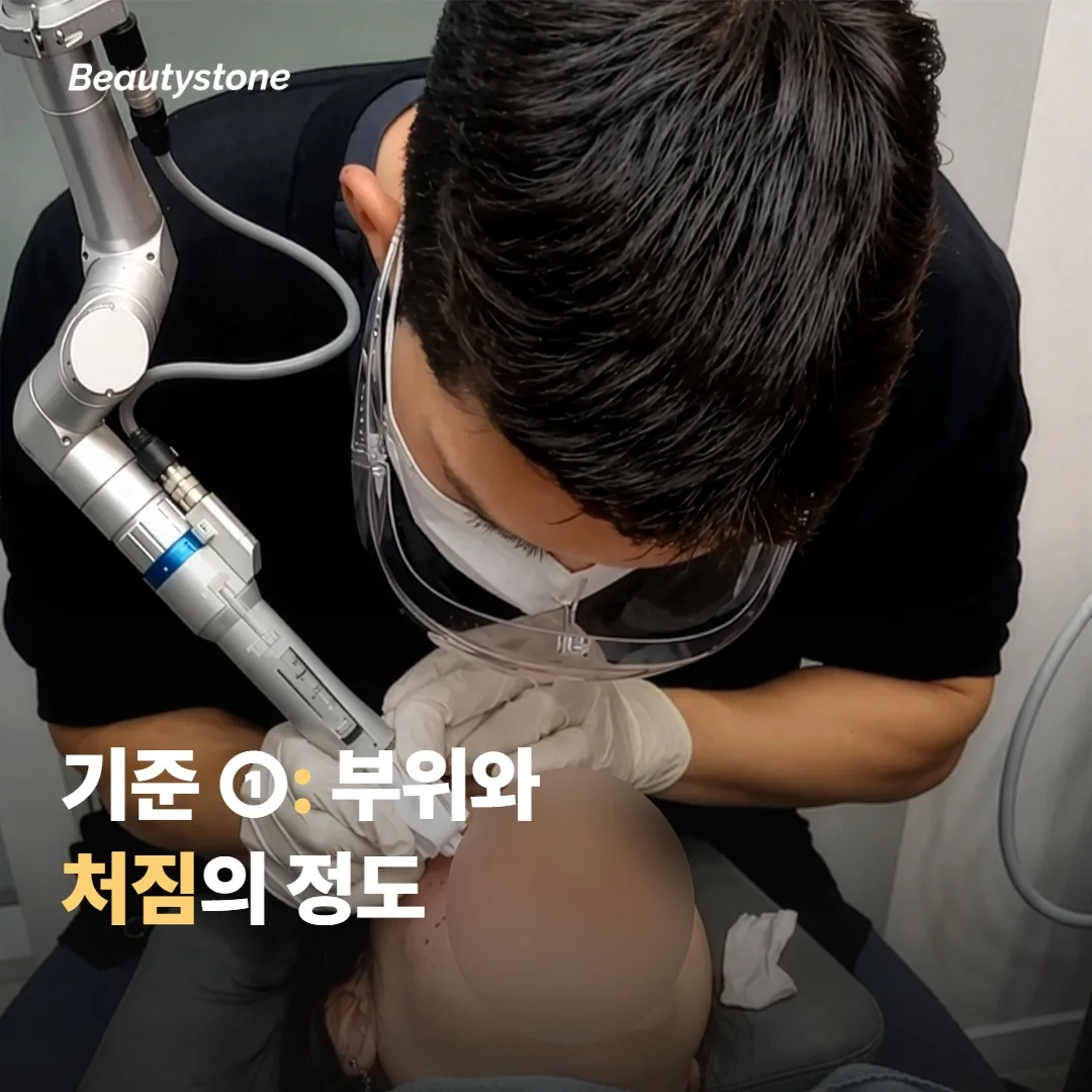 기준 ①: 본인 피부 처짐의 부위와 정도