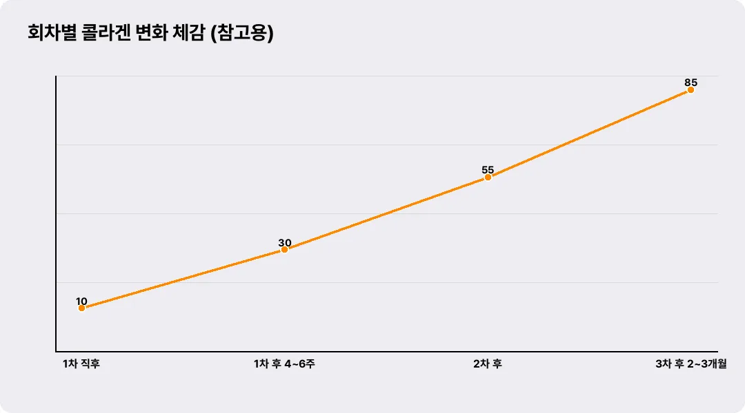 회차별 콜라겐 변화 체감 (참고용)