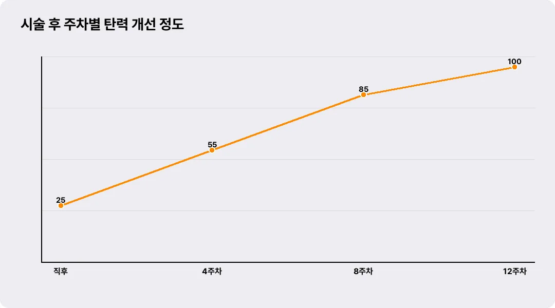 시술 후 주차별 탄력 개선 정도
