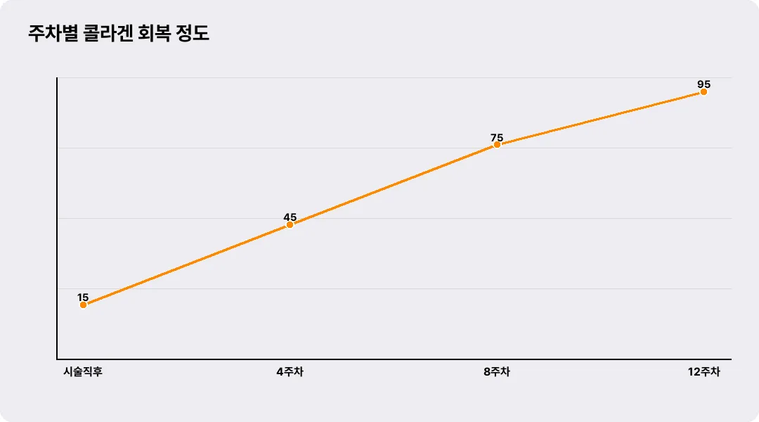 주차별 콜라겐 회복 정도