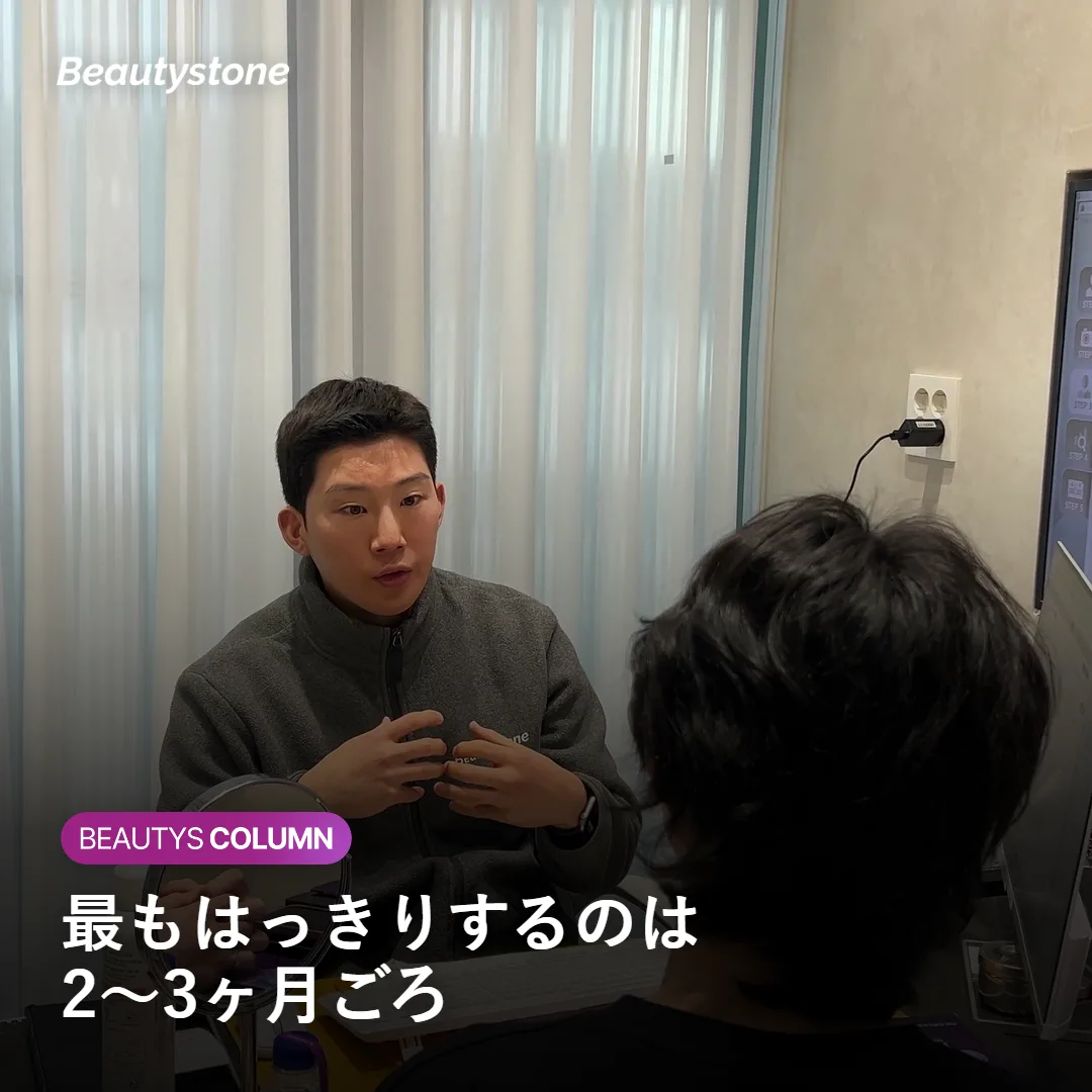 施術当日から6ヶ月までの効果の実感の推移を時期ごとに示す図