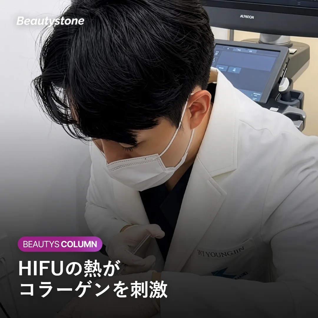 シュリンクの熱エネルギーが皮膚のどの層に届くかを示す図