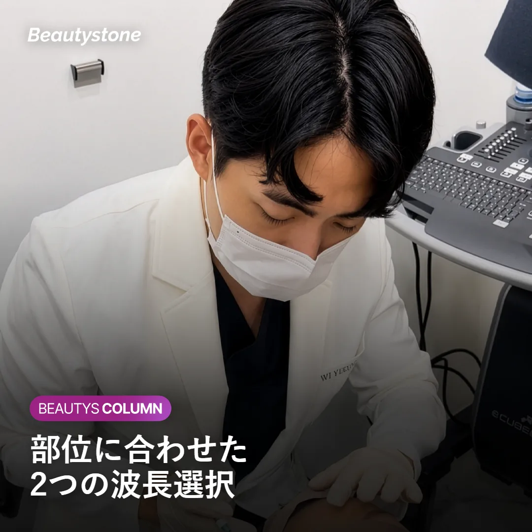 アレキサンドライトとNd:YAG、2つの波長の違いを示す図