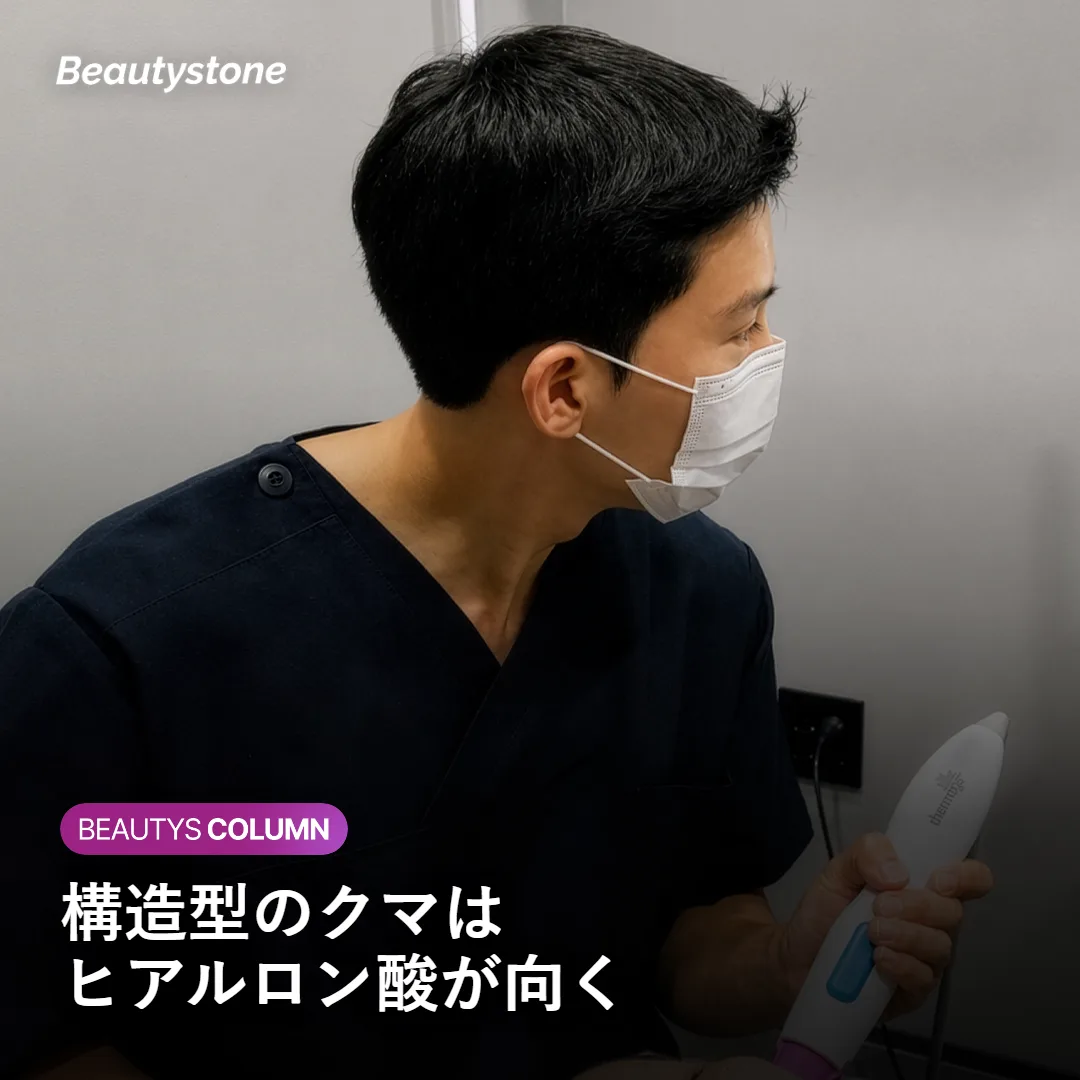 ヒアルロン酸が向いている構造型のクマを示す図