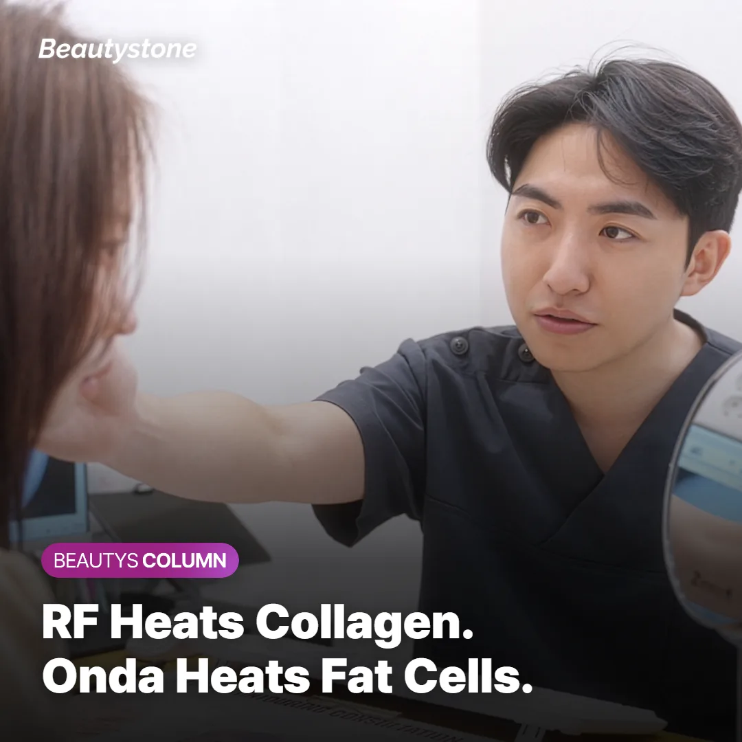 Diagram showing how RF, HIFU, and Onda target different layers of skin and fat