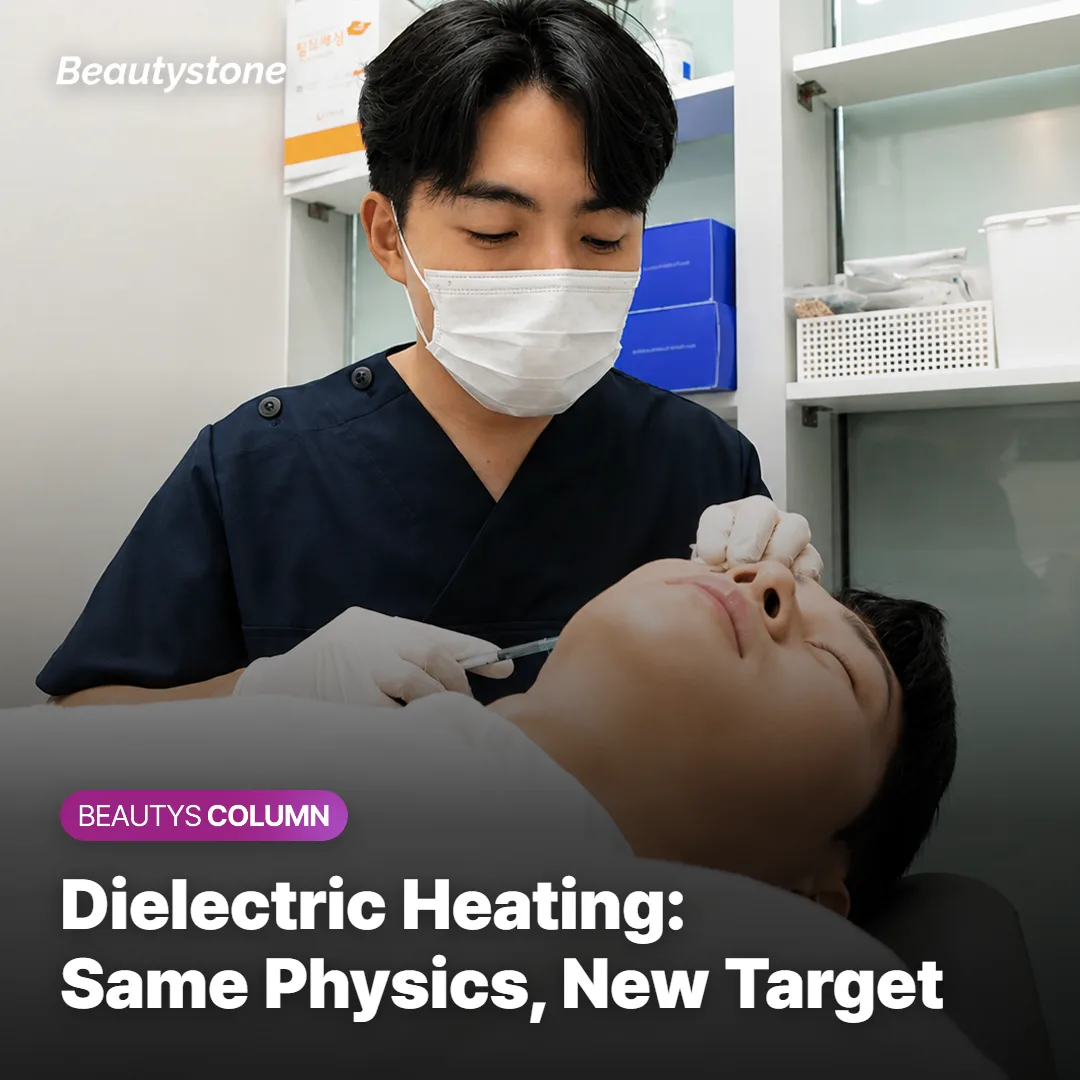 Illustration of dielectric heating selectively warming subcutaneous fat cells
