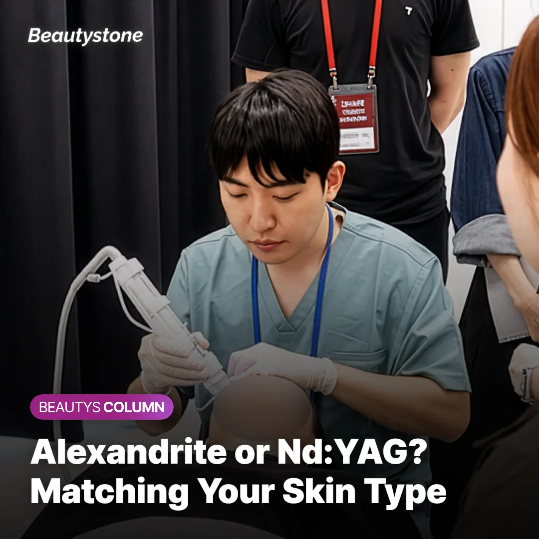 Graphic comparing Alexandrite and Nd:YAG laser wavelengths for hair removal