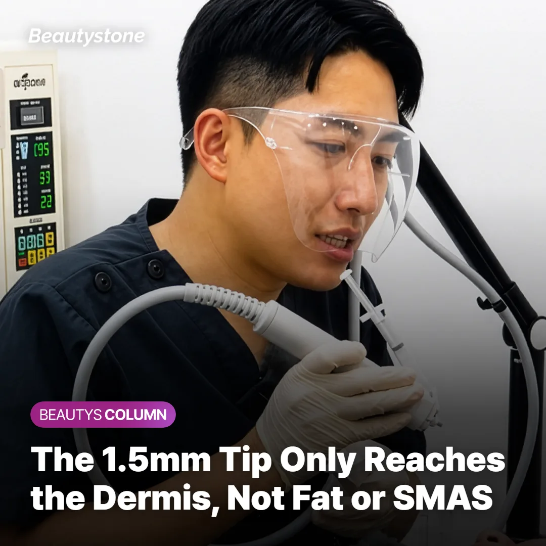 Diagram showing skin layers and how deep the Shurink 1.5mm tip reaches into the dermis