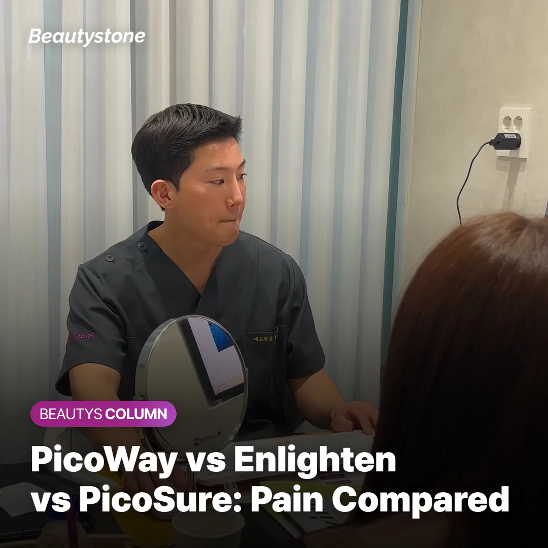 Comparison chart of pain sensation between PicoWay, Enlighten, and PicoSure lasers