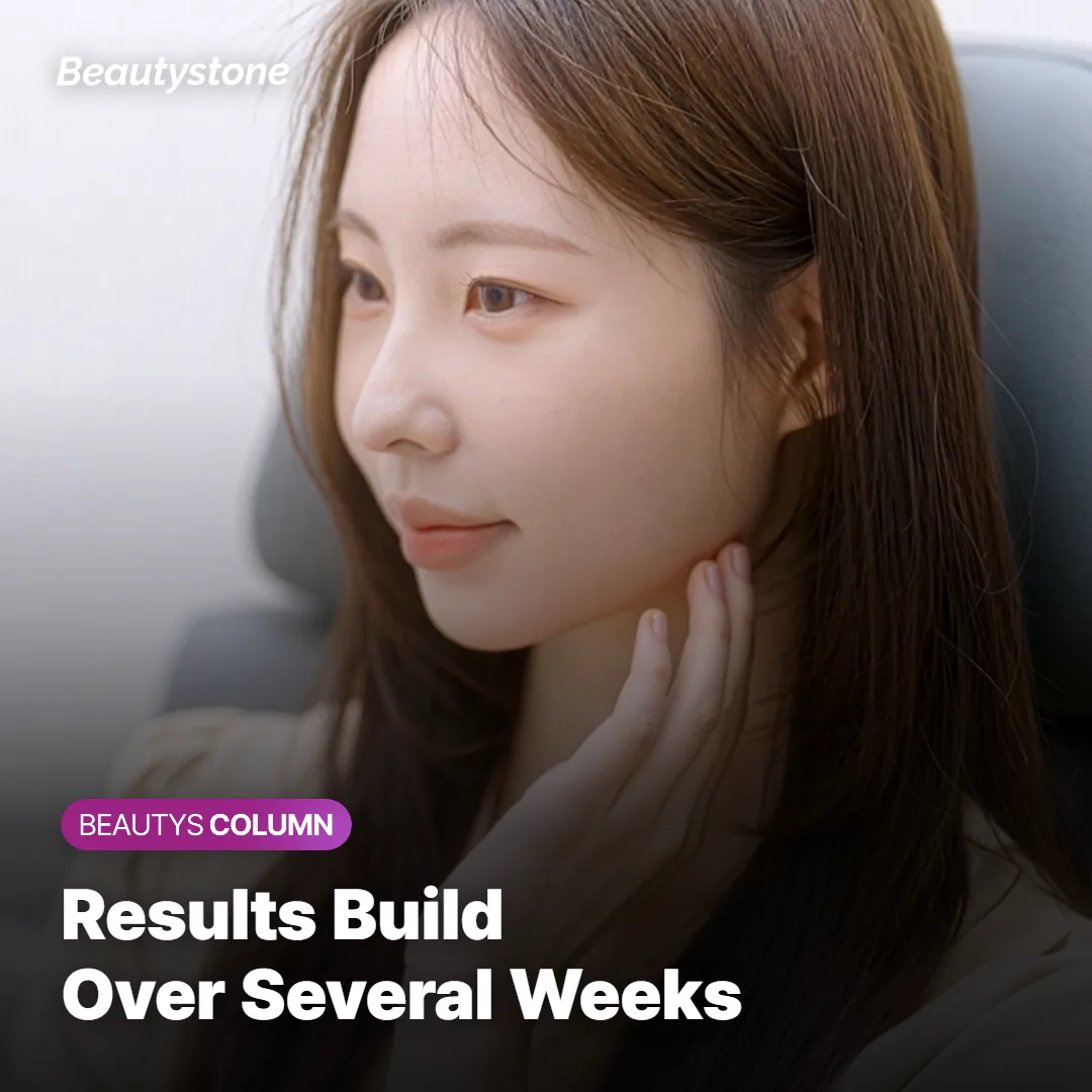 Timeline graphic showing Skin Botox results developing over several weeks