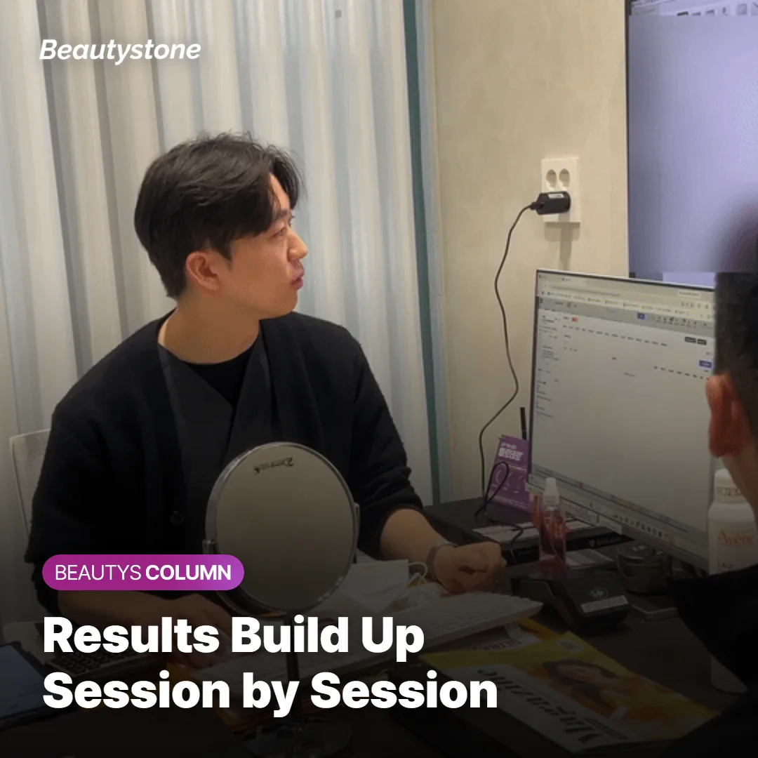 Timeline graphic showing Rejuran results building session by session