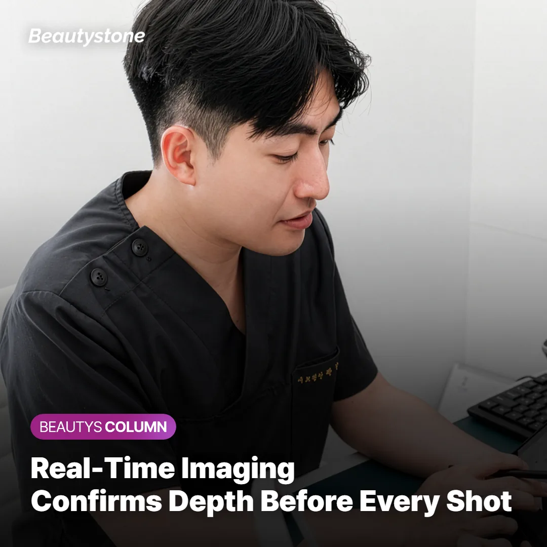 Diagram comparing SMAS depth targeting between imaging-guided and cartridge-depth-only HIFU devices
