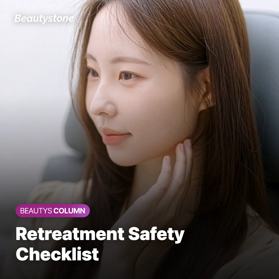 Illustration of safety checkpoints to consider before a Shurink touch-up session