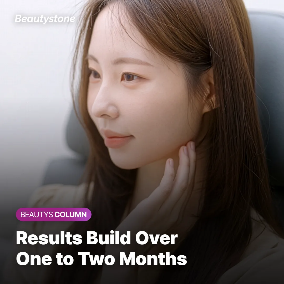 Timeline graphic showing when masseter Botox results become visible