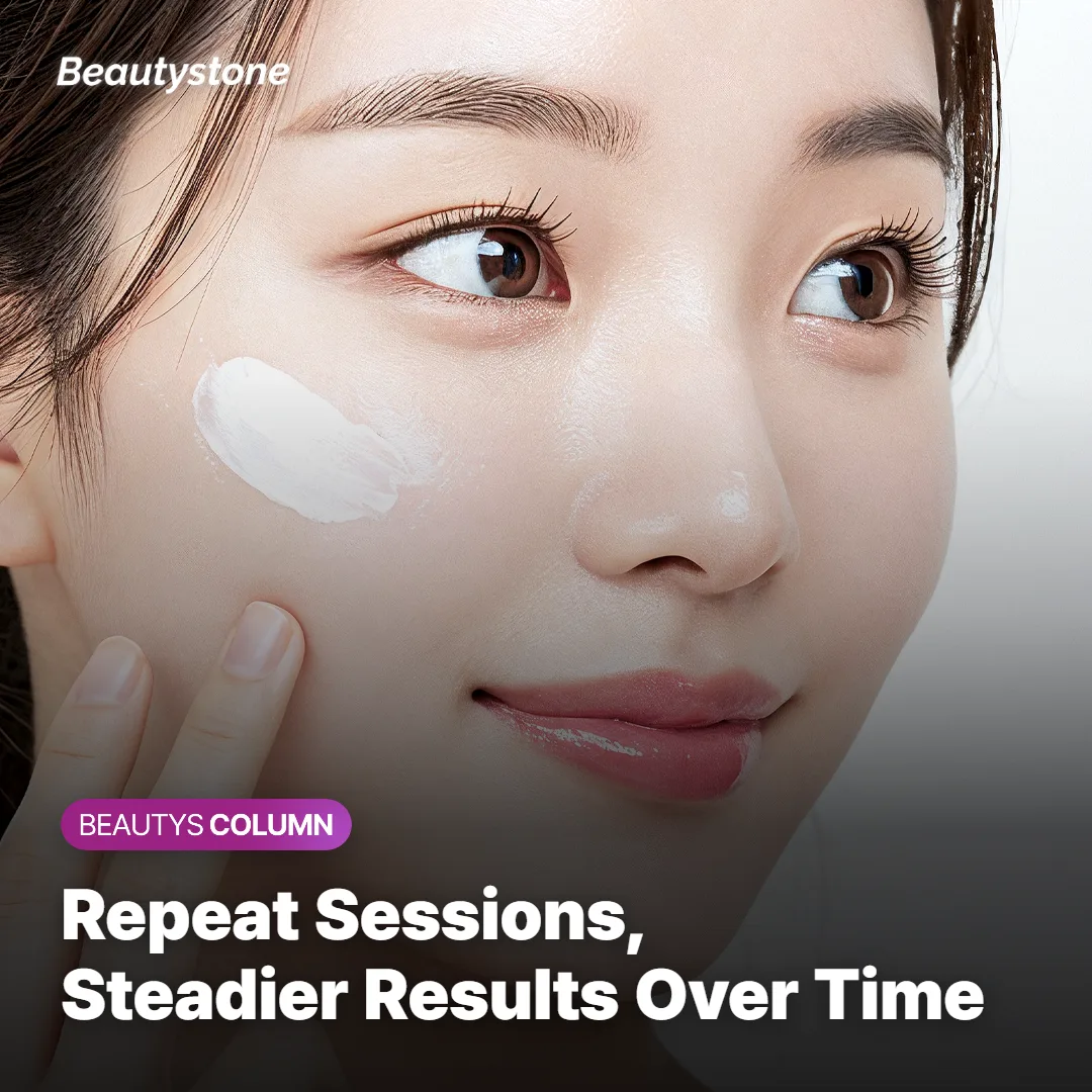 Timeline graphic showing botulinum toxin results fading and returning across repeat treatment sessions