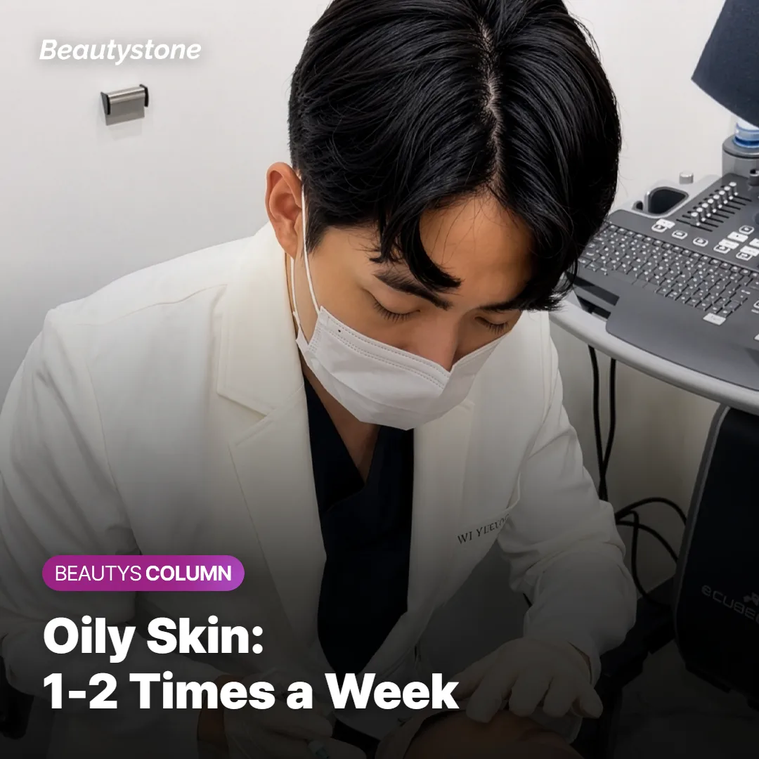 Person applying a gentle exfoliating toner to oily skin