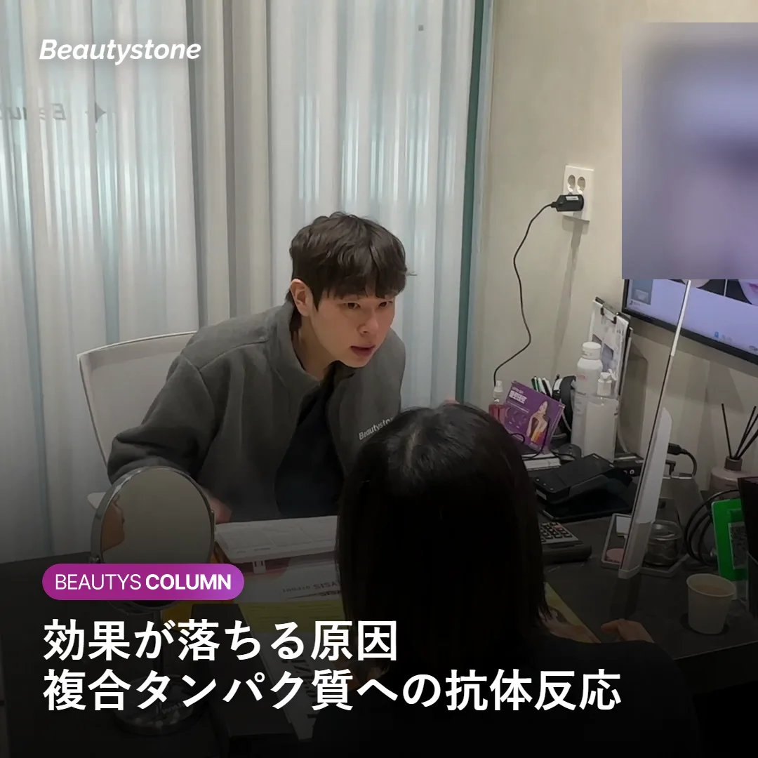 複合タンパク質への抗体反応の仕組みを示す図