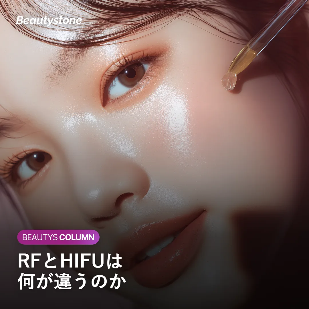 サーマジ(RF)とウルセラ(HIFU)の仕組みの違いを示す図