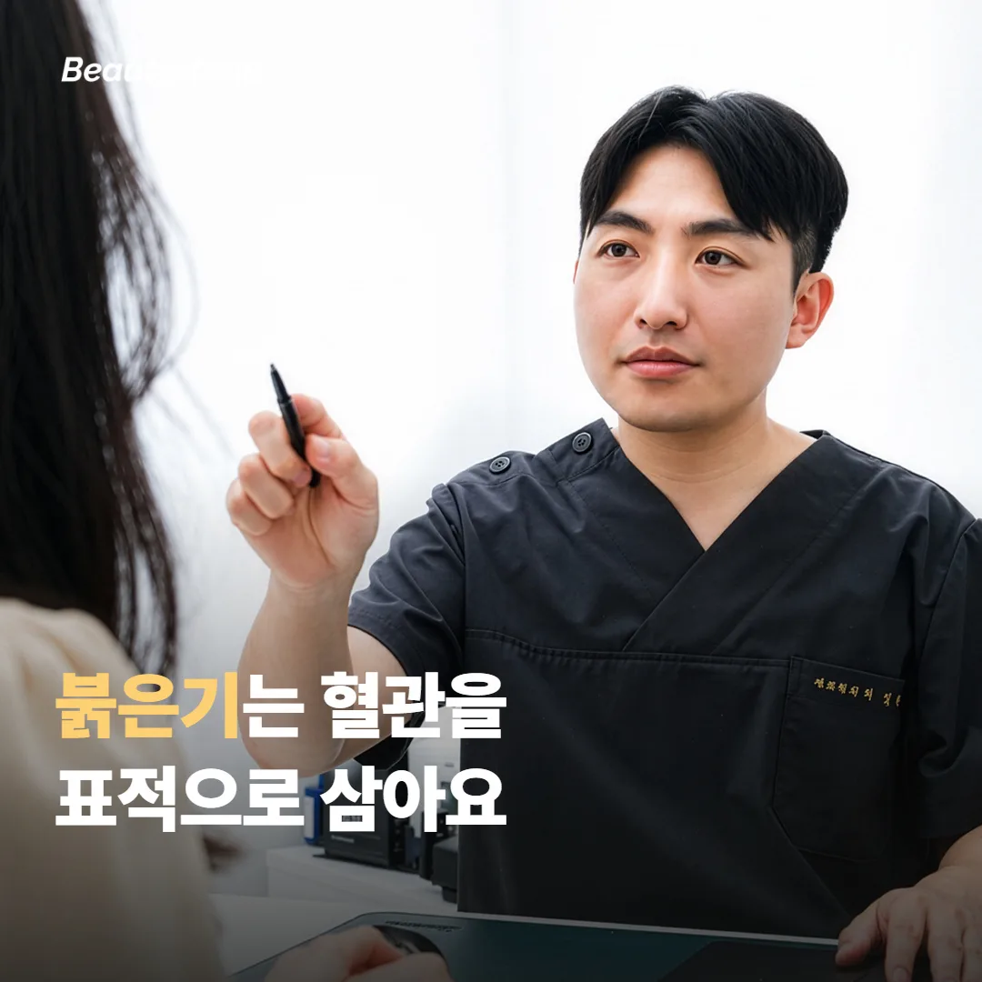 붉은기가 같이 옅어지는 건 혈관을 보기 때문이에요