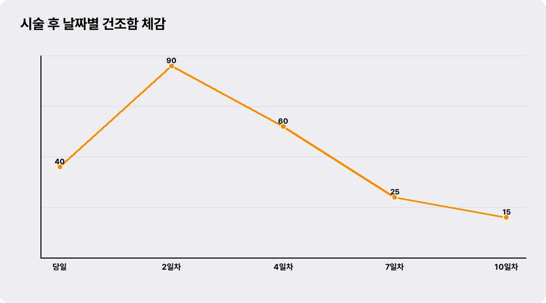 시술 후 날짜별 건조함 체감