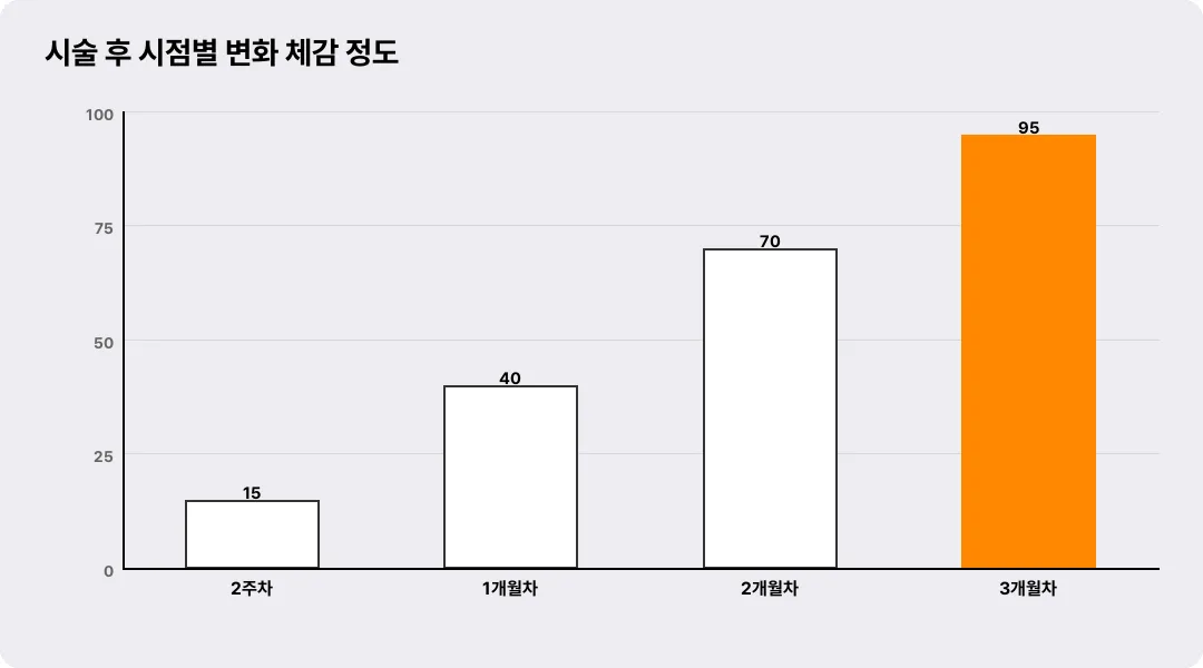 시술 후 시점별 변화 체감 정도