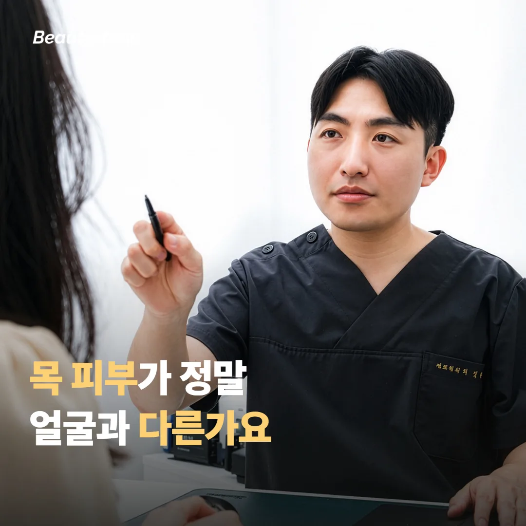 목과 데콜테의 피부가 얼굴과 실제로 다른 게 있나요
