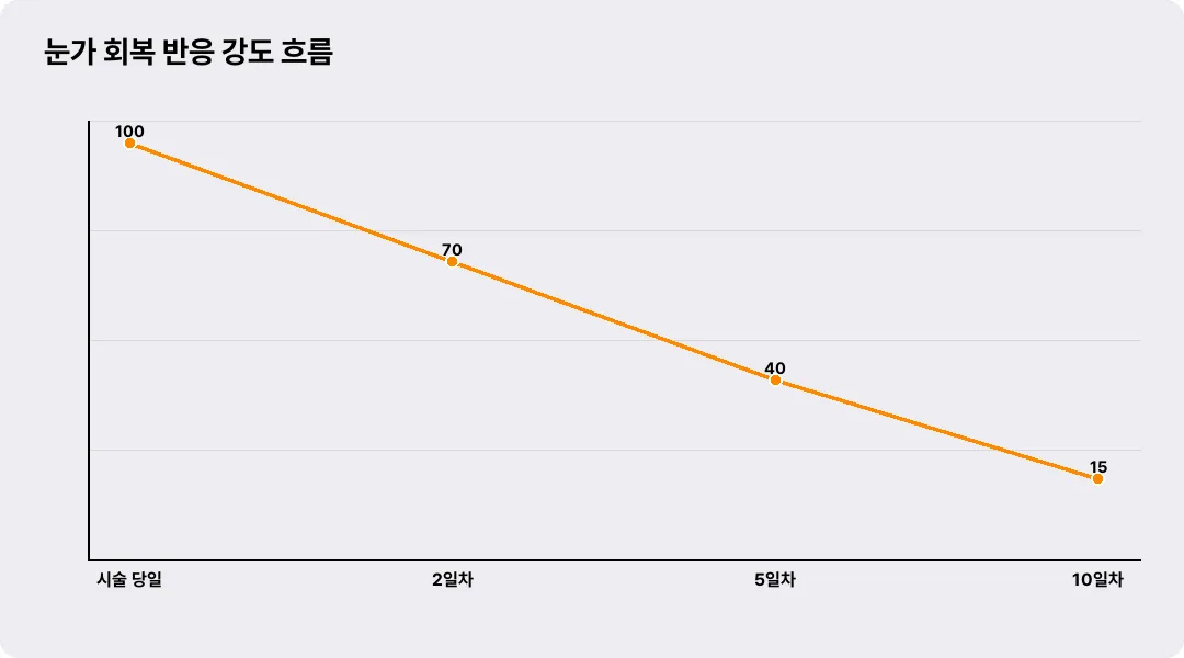 눈가 회복 반응 강도 흐름