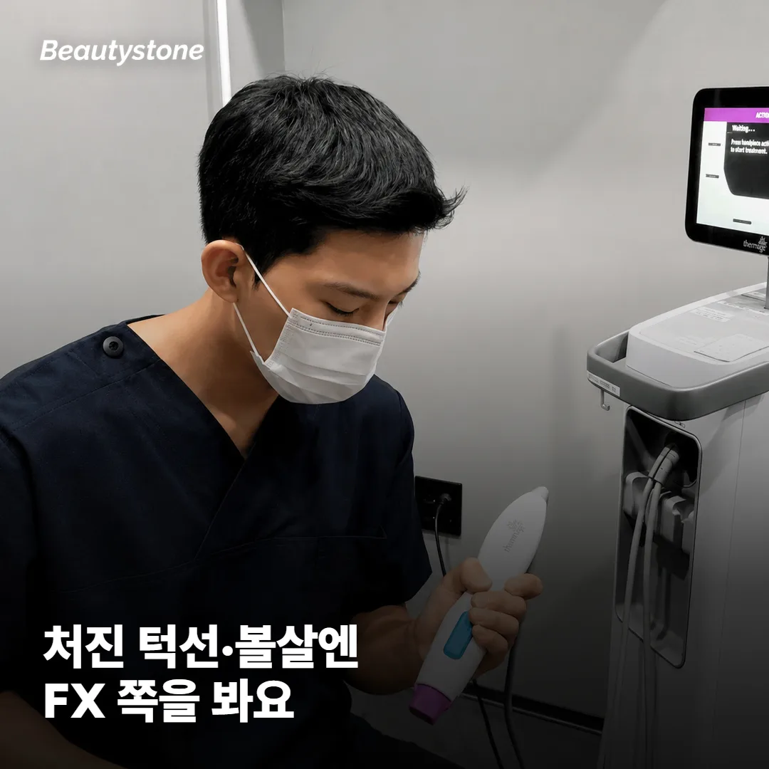 처진 턱선·볼살이 고민이면 FX 쪽을 봐요