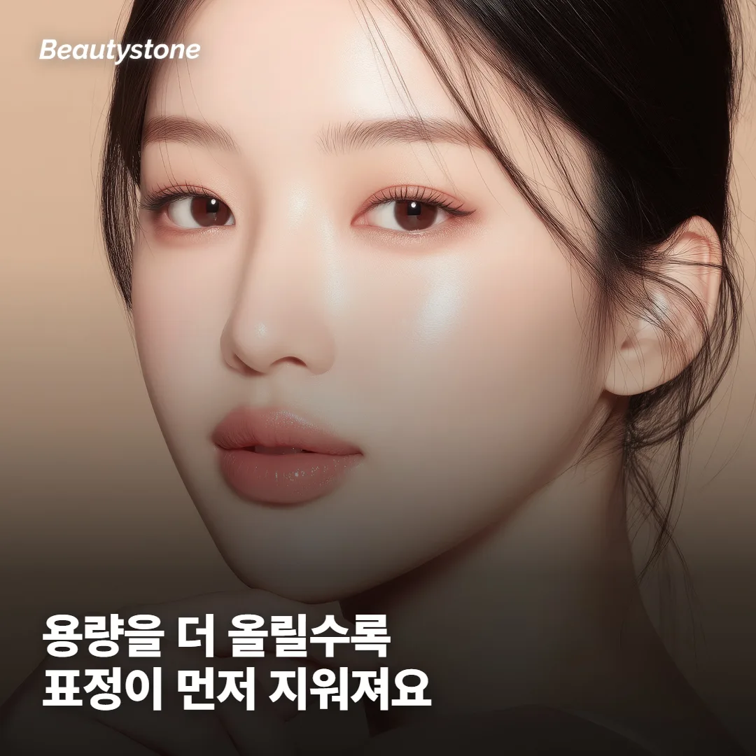 용량을 올리면 주름 대신 표정이 먼저 지워져요