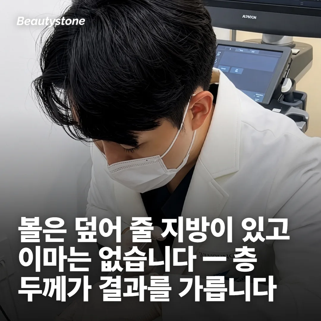 이마 피부 밑은 볼 밑과 다릅니다