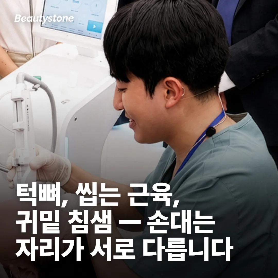 침샘보톡스는 턱뼈가 아니라 귀밑·턱밑 볼륨을 다뤄요