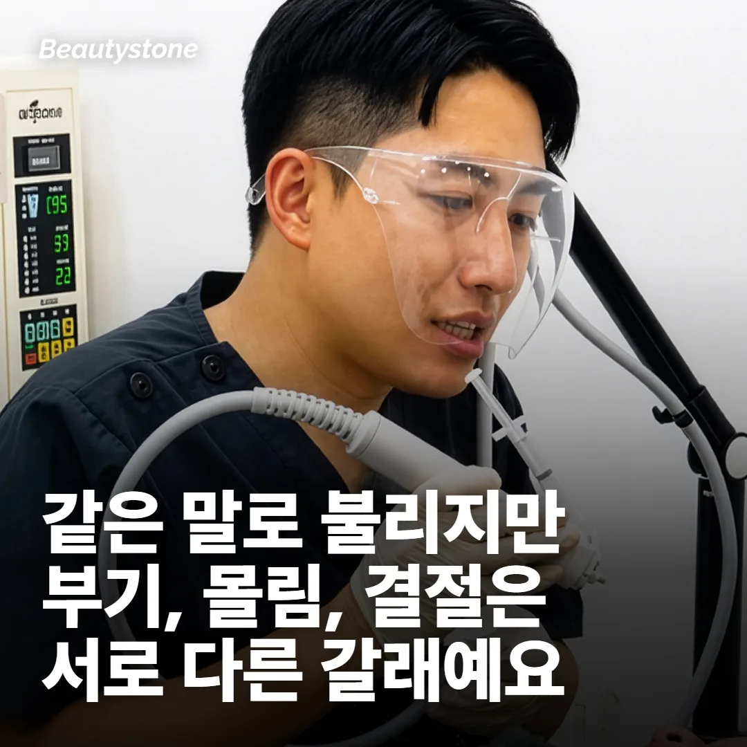 필러 뭉침이라는 한 단어에 세 가지가 섞여 있어요