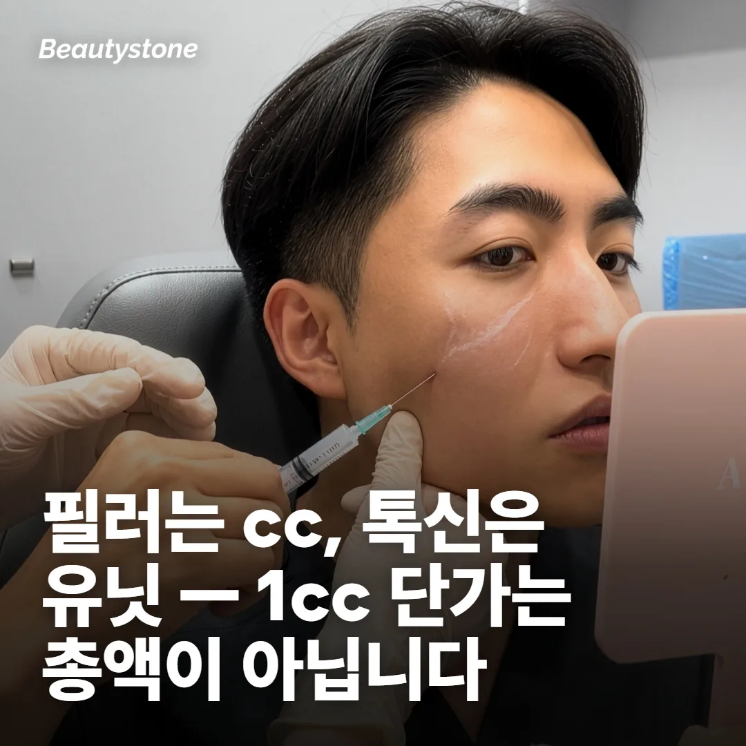 주사 시술 표시가는 cc 와 유닛에 붙습니다