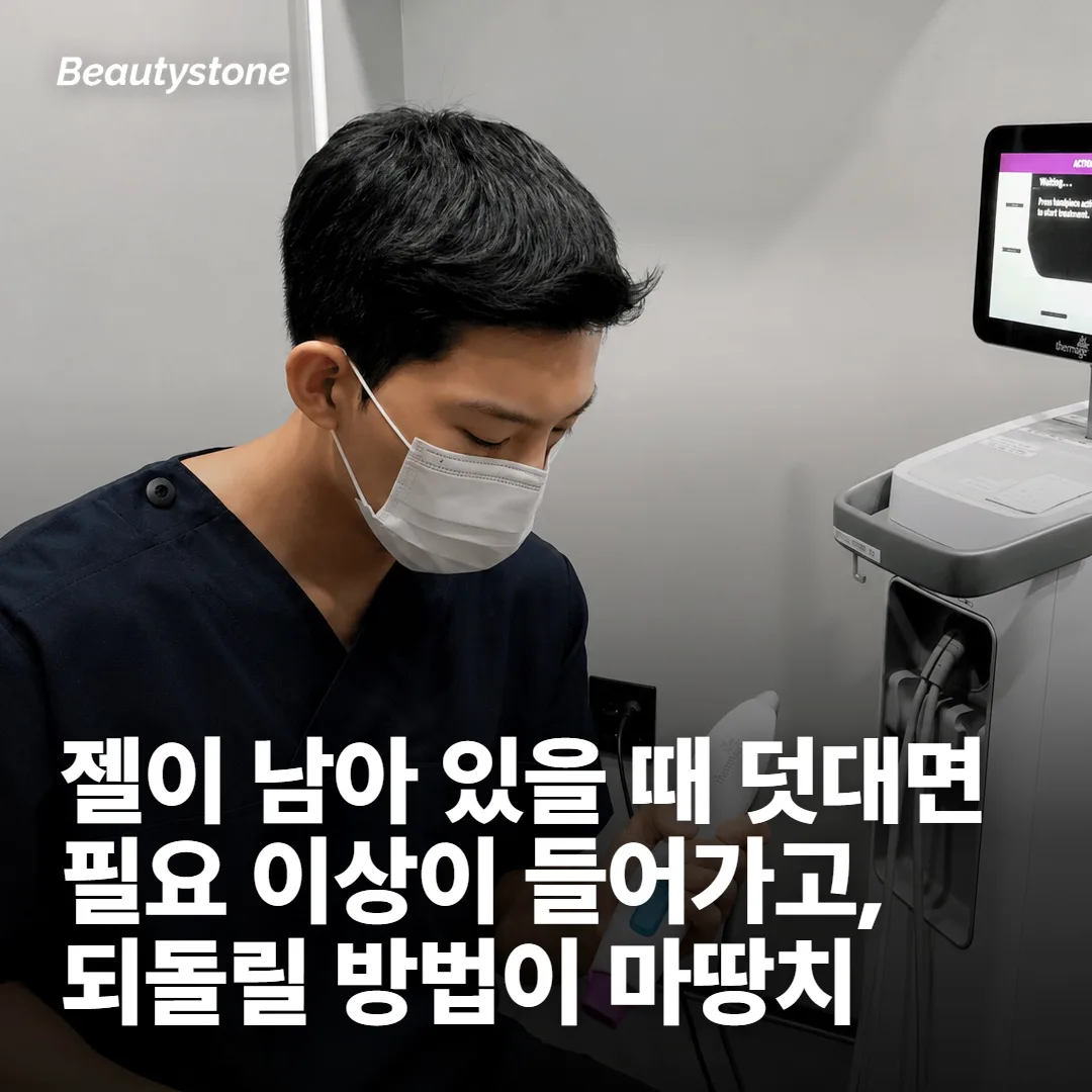 기준 둘, 지난번에 넣은 젤이 다 흡수됐는지
