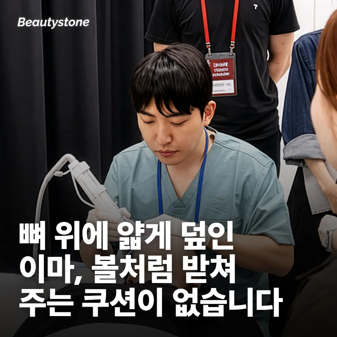 이마 피부는 볼과 구조가 다릅니다