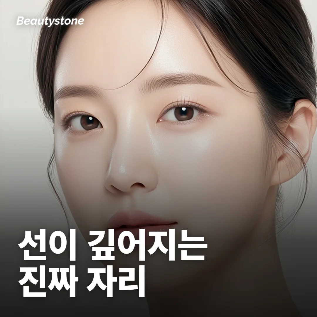 선이 깊어지는 자리는 근육보다 볼 아래층이에요