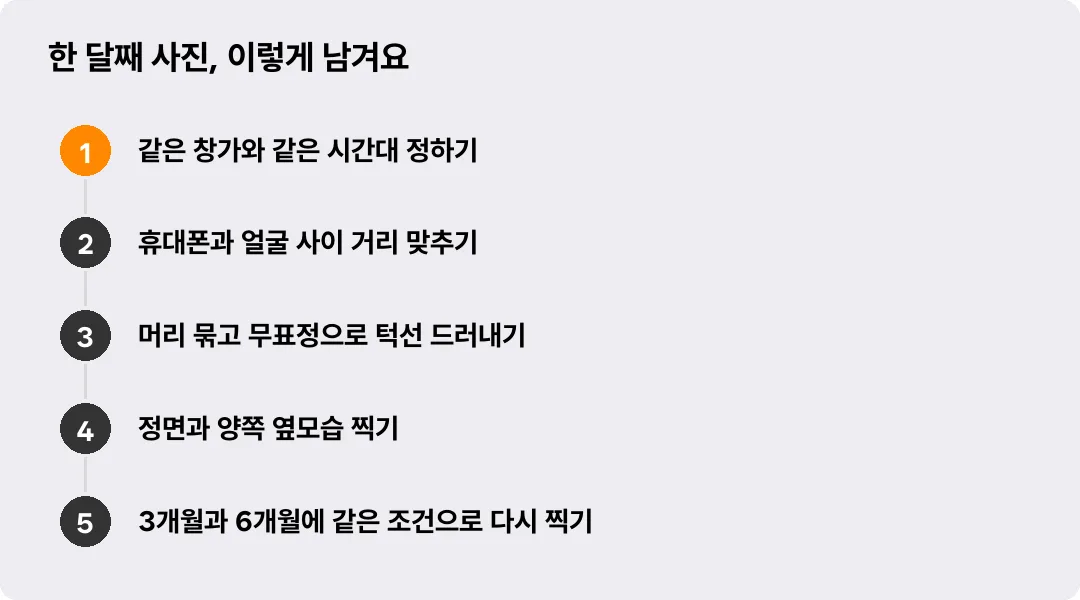 한 달째 사진, 이렇게 남겨요