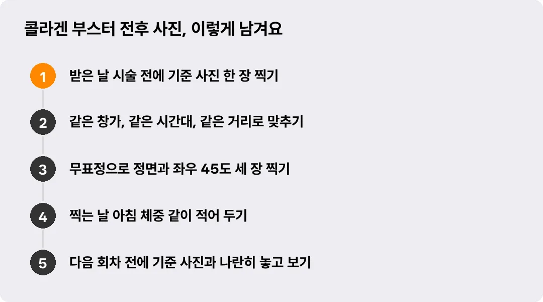 콜라겐 부스터 전후 사진, 이렇게 남겨요