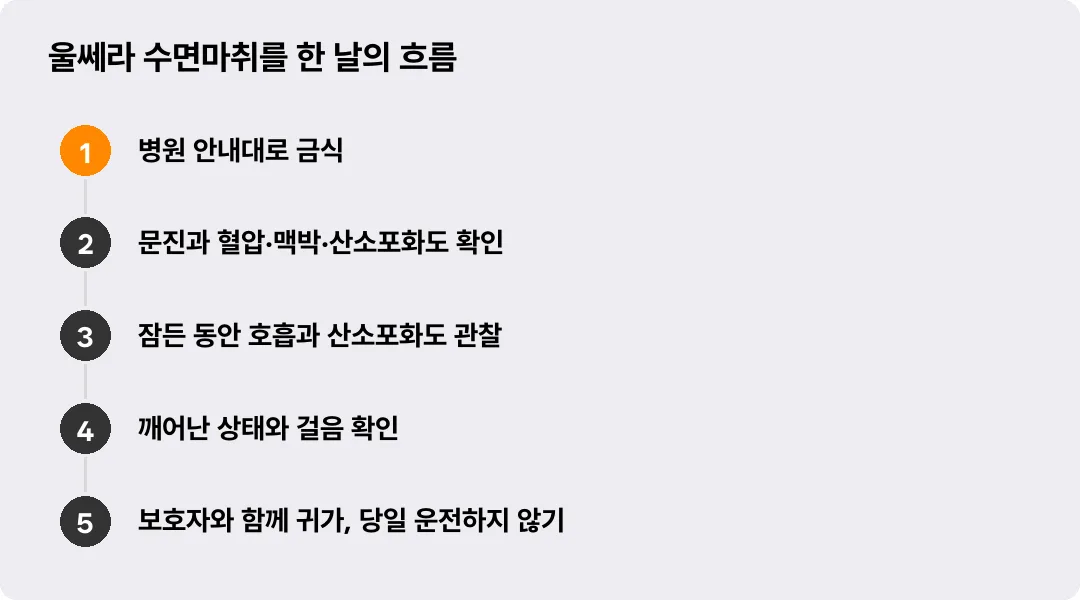 울쎄라 수면마취를 한 날의 흐름