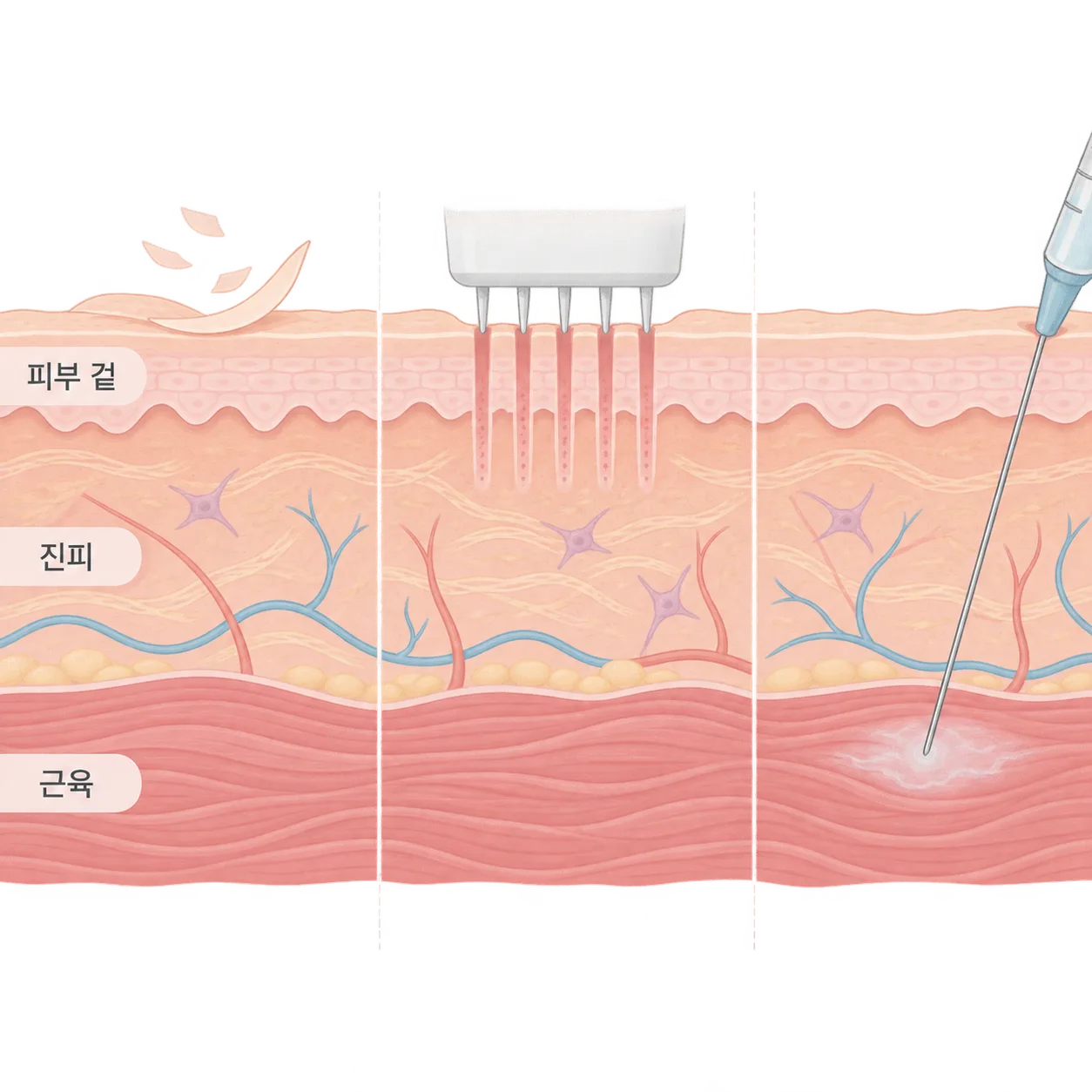 같은 시술이라도 닿는 층이 다르면 겉으로 티 나는 반응과 가라앉는 시간이 달라요