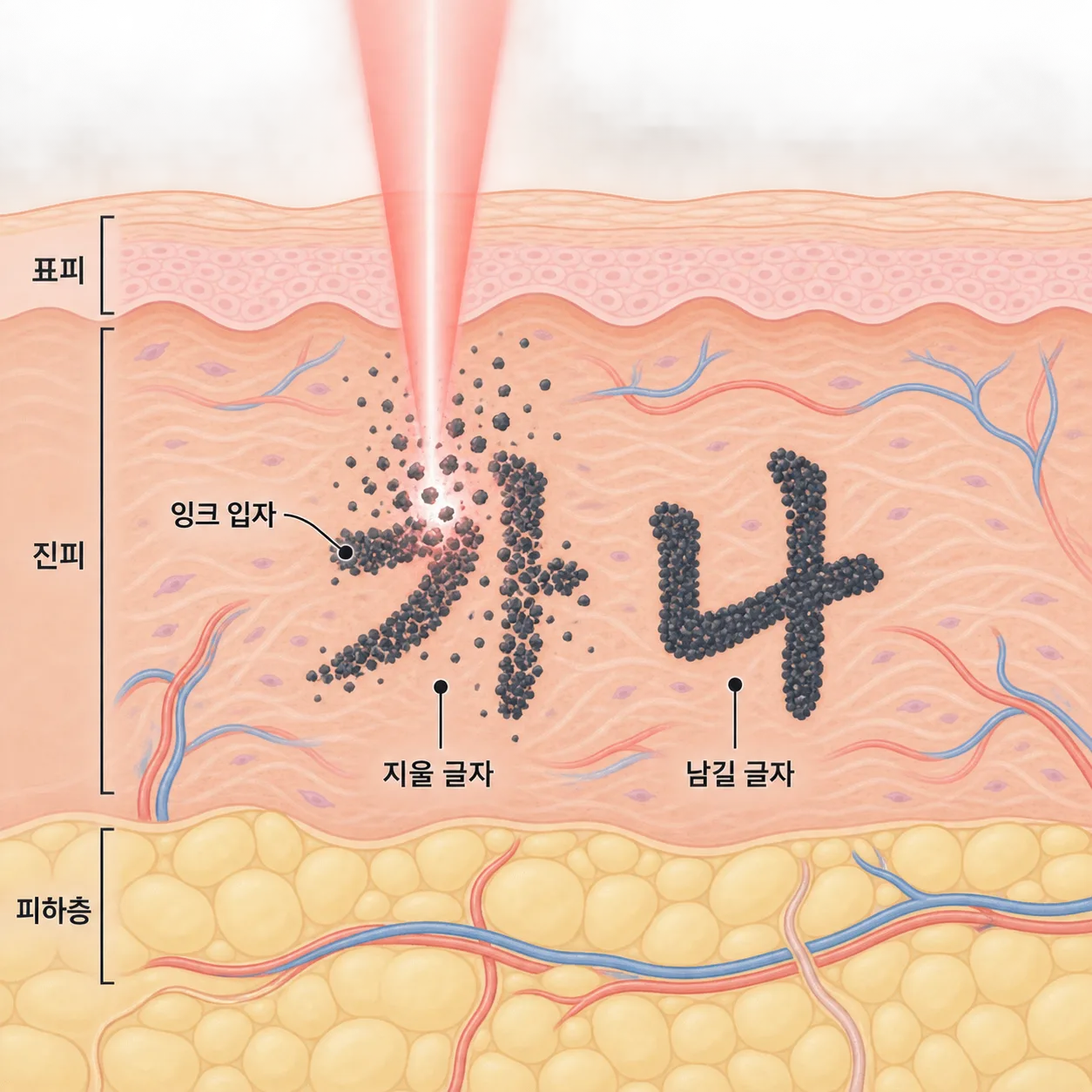 지울 글자에만 레이저를 맞추는 부분 제거