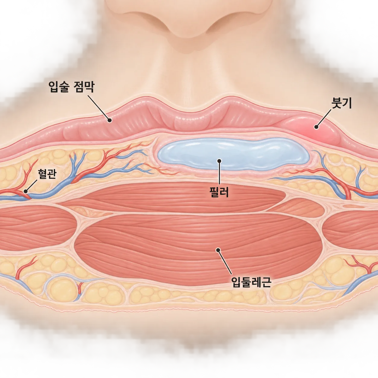 입술은 점막이 얇고 혈관이 많아 필러 뒤 붓기와 멍이 잘 생겨요