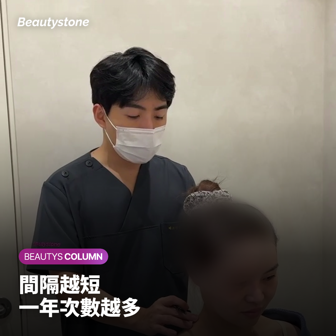 行事曆上以不同間隔標示一年內的療程次數