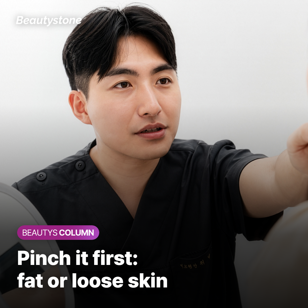 Skin cross-section under the chin showing sagging skin, a thick fat layer and a raised band of neck muscle