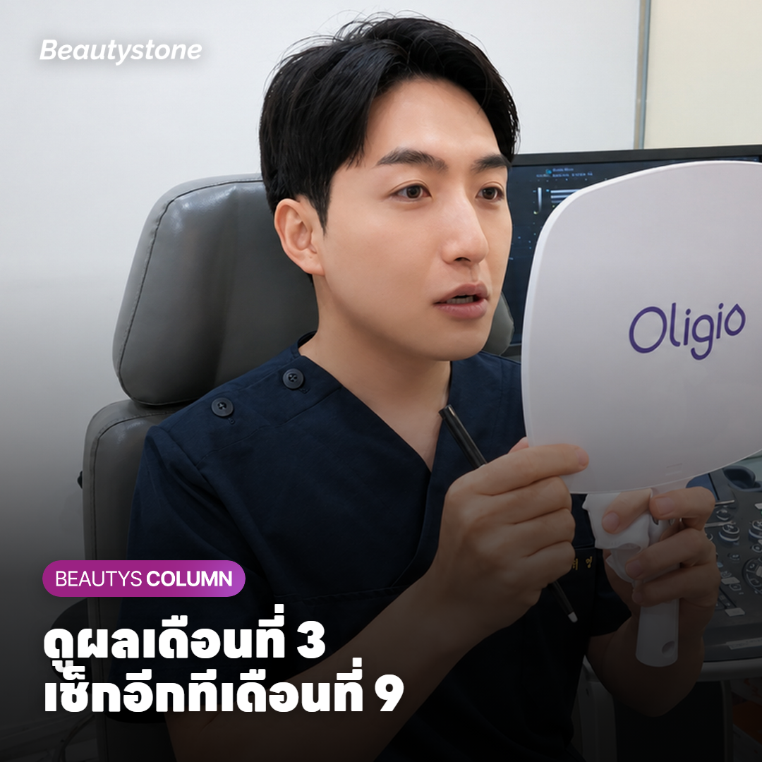 ใบหน้าส่วนล่างและคอด้านข้าง แสดงความหย่อนใต้คาง