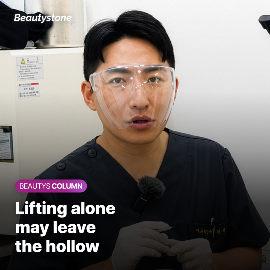 What remains when only lifting is done on a face with both hollowing and laxity